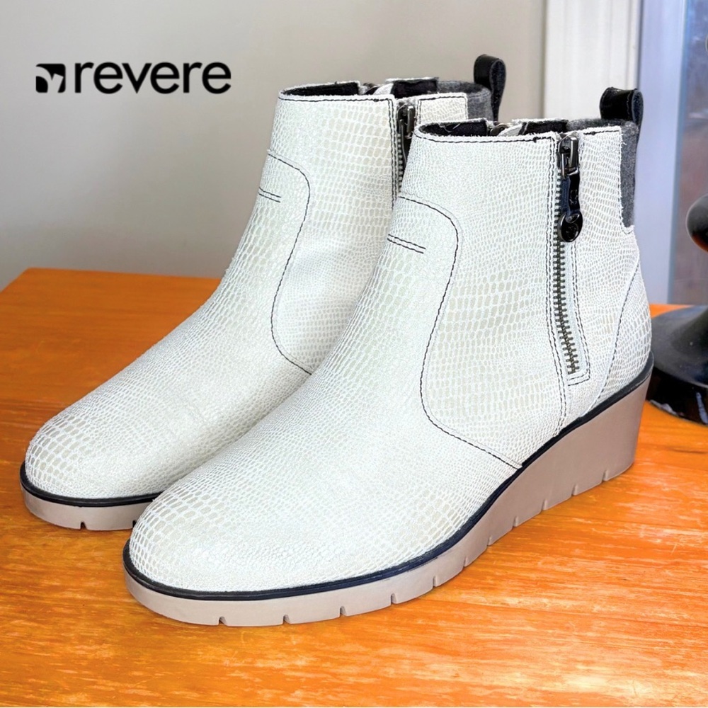 Revere Amarillo Textured Suede Ankle Boots